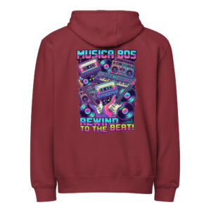 Sudadera con capucha y cremallera Retro 80s Music Vibe - Imagen 3
