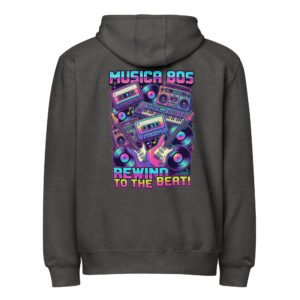 Sudadera con capucha y cremallera Retro 80s Music Vibe - Imagen 4