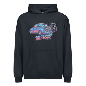 Sudadera con capucha tipo caja para hombre Coche Escarabajo Estilo 80s - Imagen 2