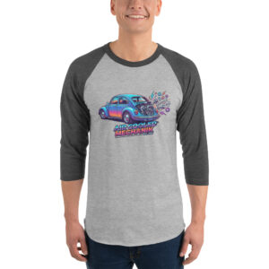 Camiseta con manga raglán tres cuartos Coche Escarabajo Estilo 80s - Imagen 4