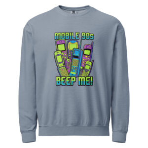 Sudadera unisex de cuello redondo de polar teñida en prenda Neón Retro MOBILE 90S - Imagen 7