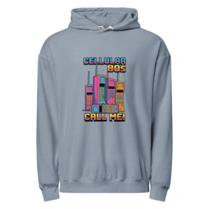 Sudadera ligera unisex teñida en prenda Neón Retro CELLULAR 80S - Imagen 4