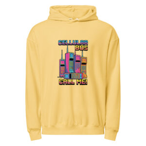 Sudadera ligera unisex teñida en prenda Neón Retro CELLULAR 80S - Imagen 6