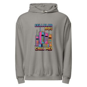 Sudadera ligera unisex teñida en prenda Neón Retro CELLULAR 80S - Imagen 3