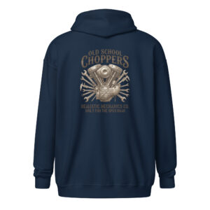 Sudadera gruesa con capucha y cremallera OLD SCHOOL CHOPPERS - Imagen 3