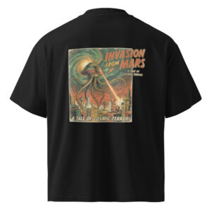 Camiseta oversize orgánica de cuello alto unisex Retro Sci-Fi - Imagen 3