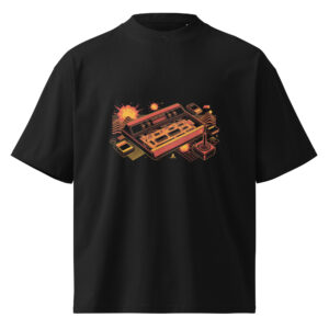 Camiseta oversize orgánica de cuello alto unisex Retro Gaming - Imagen 1