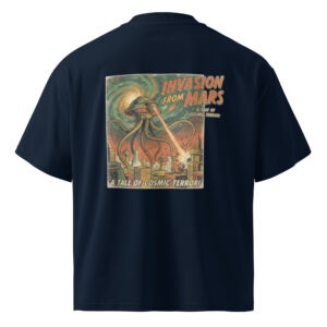 Camiseta oversize orgánica de cuello alto unisex Retro Sci-Fi - Imagen 2