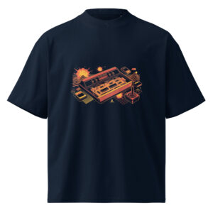 Camiseta oversize orgánica de cuello alto unisex Retro Gaming - Imagen 2
