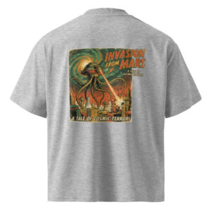 Camiseta oversize orgánica de cuello alto unisex Retro Sci-Fi - Imagen 4