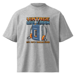 Camiseta oversize orgánica de cuello alto unisex Retro Walkman - Imagen 3