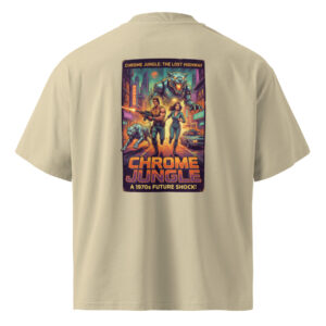 Camiseta oversize orgánica de cuello alto unisex Poster Retro - Imagen 4