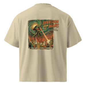 Camiseta oversize orgánica de cuello alto unisex Retro Sci-Fi - Imagen 1