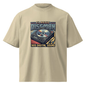 Camiseta oversize orgánica de cuello alto unisex The Discman - Imagen 4