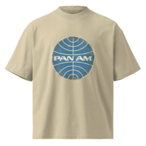 Camiseta Oversize Orgánica de Cuello Alto Unisex – Edición Pan Am Retro - Imagen 4