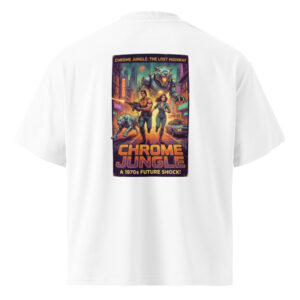 Camiseta oversize orgánica de cuello alto unisex Poster Retro - Imagen 5