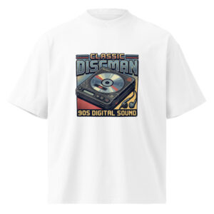 Camiseta oversize orgánica de cuello alto unisex The Discman - Imagen 5