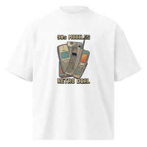Camiseta oversize orgánica de cuello alto unisex 90s Mobiles RETRO DIAL - Imagen 5