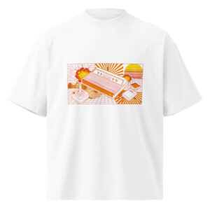 Camiseta oversize orgánica de cuello alto unisex Retro Gaming - Imagen 5
