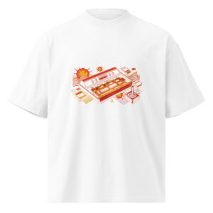 Camiseta oversize orgánica de cuello alto unisex Retro Gaming - Imagen 5