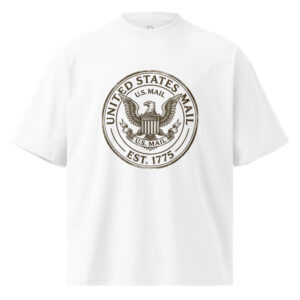 Camiseta Oversize Orgánica de Cuello Alto Unisex – Edición "U.S. Mail" Vintage - Imagen 5