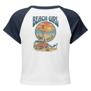 Camiseta raglán de microcanalé para mujer Beach Girl Vibes - Imagen 2