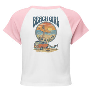 Camiseta raglán de microcanalé para mujer Beach Girl Vibes - Imagen 6