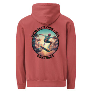 Sudadera con Capucha Unisex Teñida en Prenda - Skate Retro '84 Miami - Imagen 5