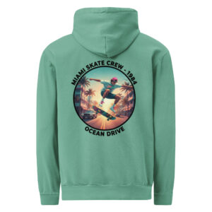 Sudadera con Capucha Unisex Teñida en Prenda - Skate Retro '84 Miami - Imagen 9