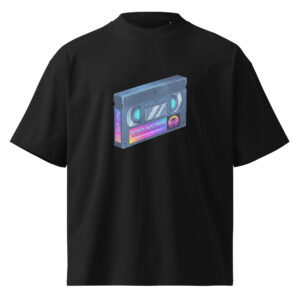 Camiseta Oversized "Video Mixtape" | Organic High-Neck – Edición Retro-Future - Imagen 3