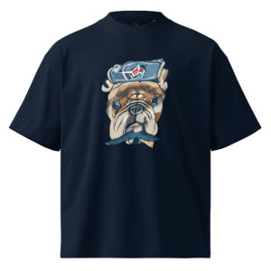 Camiseta Oversize Orgánica "Cyber-Bulldog" - French Navy Edition - Imagen 1