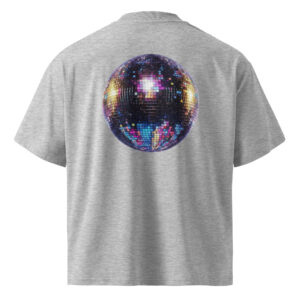 Camiseta oversize orgánica de cuello alto unisex Retro Disco 80s - Imagen 3