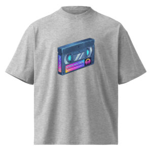 Camiseta Oversized "Video Mixtape" | Organic High-Neck – Edición Retro-Future - Imagen 4