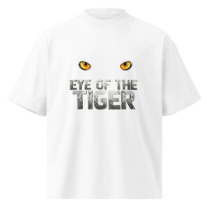 Camiseta oversize orgánica de cuello alto unisex "Ojo del Tigre" - Fuerza y ​​Determinación - Imagen 5