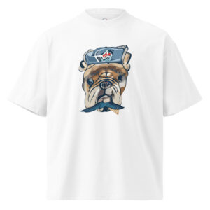 Camiseta Oversize Orgánica "Cyber-Bulldog" - French Navy Edition - Imagen 5