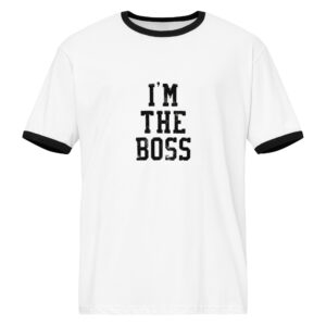 Camiseta Ringer Unisex "I'M THE BOSS" - Estilo Retro - Imagen 3