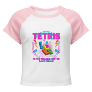 Camiseta raglán de microcanalé para mujer TETRIS con Estilo Retro - Imagen 6