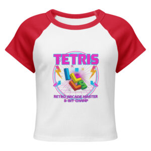 Camiseta raglán de microcanalé para mujer TETRIS con Estilo Retro - Imagen 4