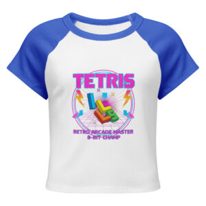Camiseta raglán de microcanalé para mujer TETRIS con Estilo Retro