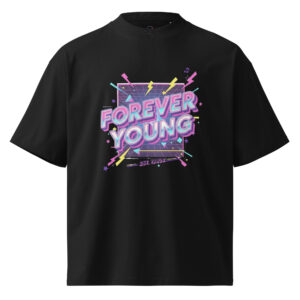 Camiseta Oversize Orgánica "Forever Young" – Retro Vibes - Imagen 2