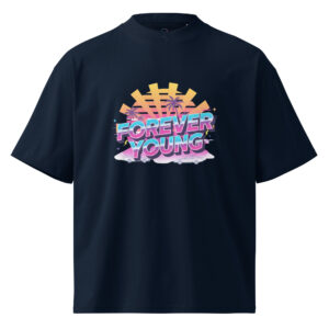 Camiseta Oversize Orgánica "Forever Young" – White Edition - Imagen 2