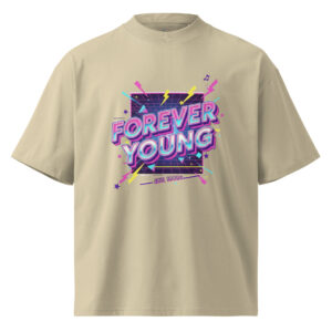 Camiseta Oversize Orgánica "Forever Young" – Retro Vibes - Imagen 4