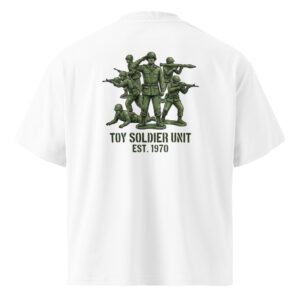 Camiseta oversize orgánica de cuello alto unisex Soldados de Plástico Clásicos - Imagen 5