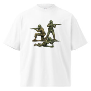 Camiseta oversize orgánica de cuello alto unisex Unidad de Soldados de Juguete, Est. 1970 - Imagen 5