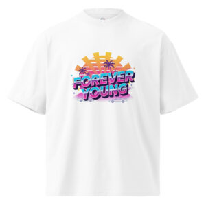 Camiseta Oversize Orgánica "Forever Young" – White Edition - Imagen 1